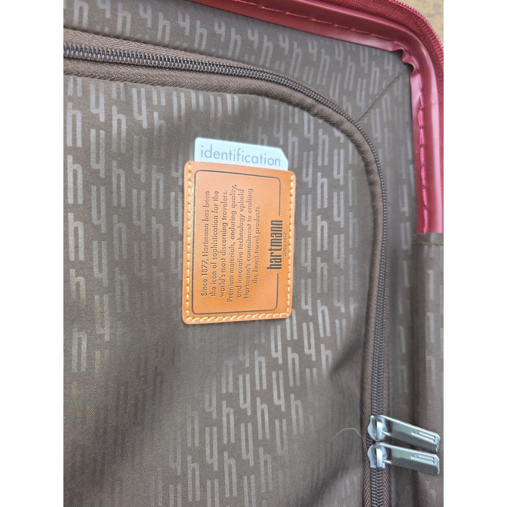 Hartmann Hardside Spinner Red Burgundy Travel Luggage 19x14x9.5 - Picture 9 of 12